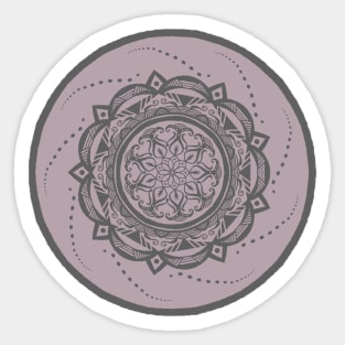 Swirl Pink and Gray Mandala Sticker